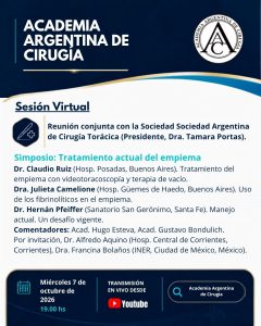 Flyer: Próxima Sesión Virtual: 7 de octubre